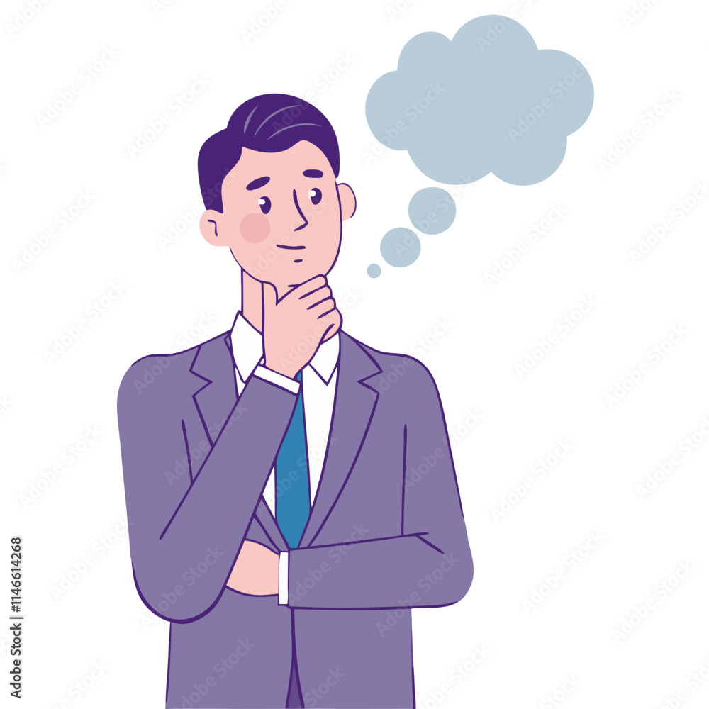Thinker businessman business concept vector image, Isolated on white background.
Thinker businessman business concept vector image, Isolated on white background.