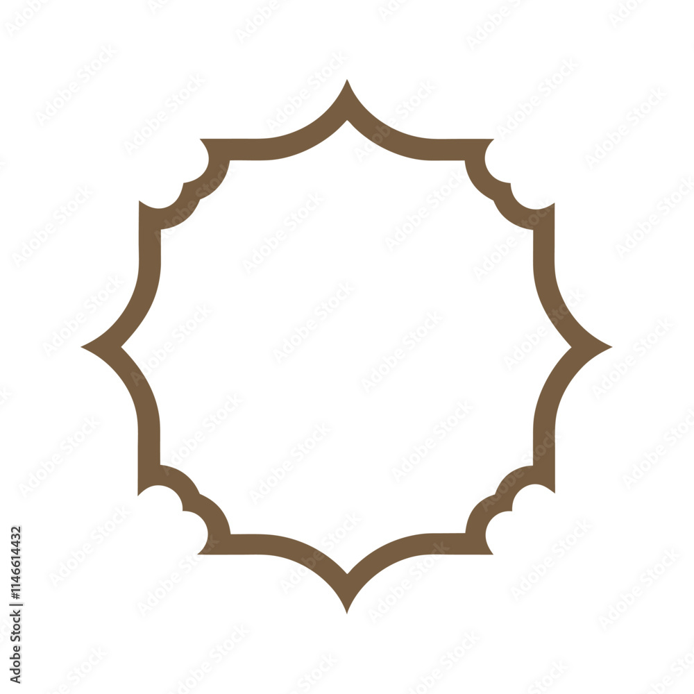 Decorative Square Frame Border with Geometric Lines and symmetrical floral pattern Vector Elements Decorative Square Frame Border with Geometric Lines and symmetrical floral pattern Vector Elements