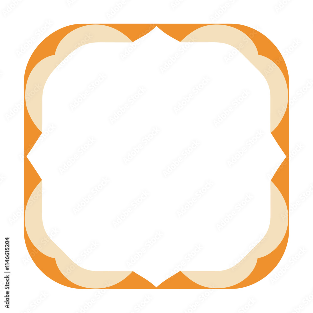 Decorative Square Frame Border with Geometric Lines and symmetrical floral pattern Vector Elements Decorative Square Frame Border with Geometric Lines and symmetrical floral pattern Vector Elements