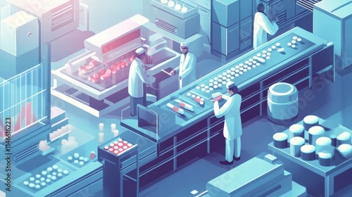 pharmaceutical manufacturing process illustration
