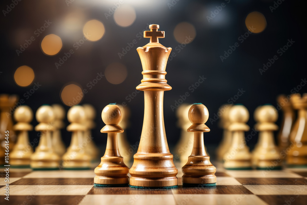 Strategic King Chess Piece Dominates the Game Board