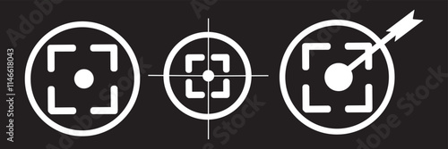 Print Crosshair sniper aiming gun target pointer icon, army rifle gun hunting shot pointer vector illustration
