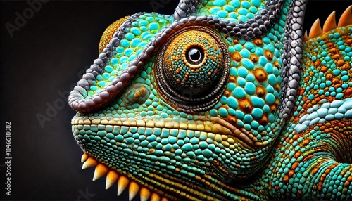 Colorful Chameleon Close-Up