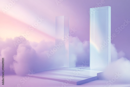 Abstract Pastel Geometric Display Background