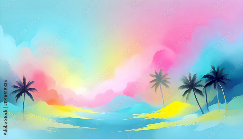 Fototapeta premium Abstract Landscape Beach Sky Nature Background Wallpaper Art Concept