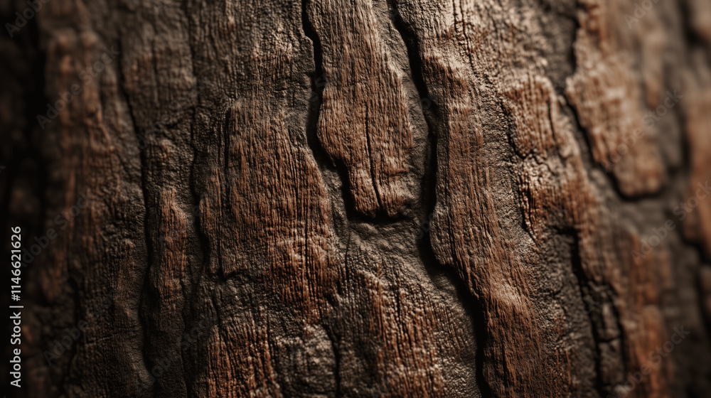 Close-up of dark oak wood tree with rich grain details background Close-up of dark oak wood tree with rich grain details background