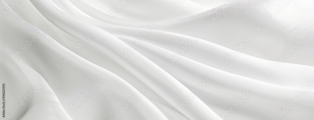 Obraz premium Elegant White Satin Fabric Waves Background