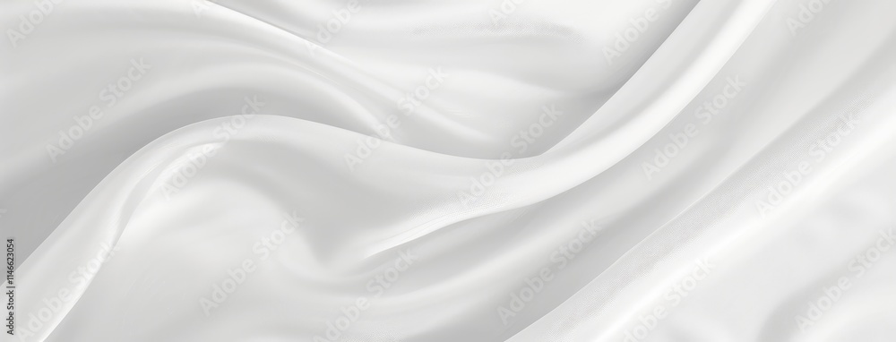 Naklejka premium Elegant White Satin Fabric with Luxurious Texture