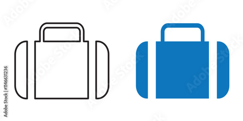 Suitcase icon Flat art in black and white isolated