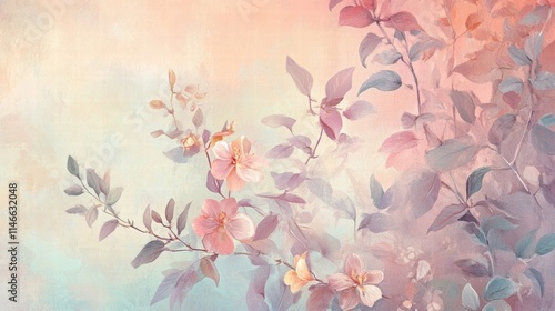 pastel pink floral watercolor painting