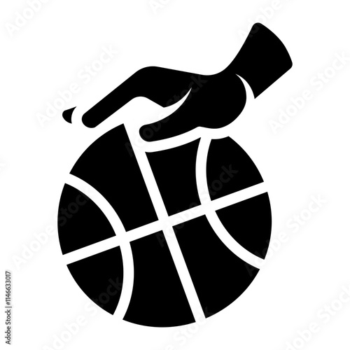 hand dribbling basketball ball glyph icon