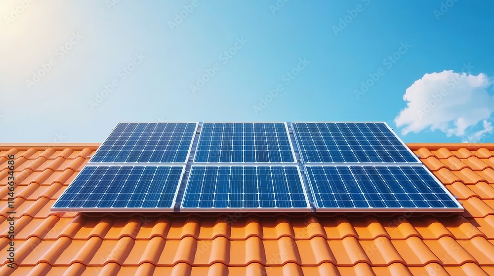 A home with solar panels on its rooftop, embodying the principle of sustainable and clean energy. A home with solar panels on its rooftop, embodying the principle of sustainable and clean energy.