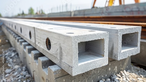 Concrete Beams for Railroad Construction photo