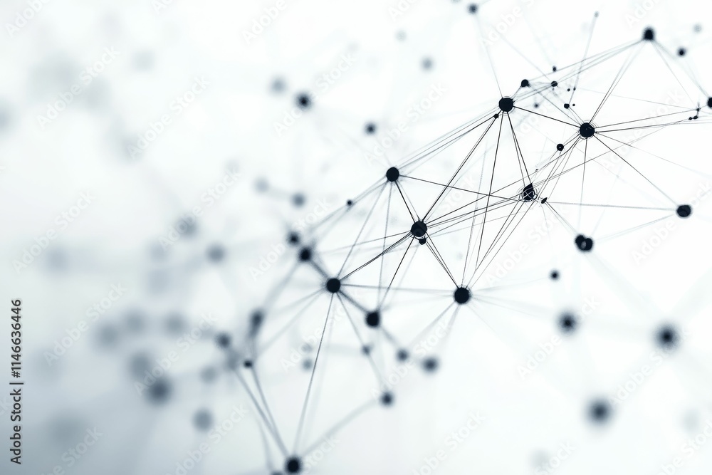 Abstract network: interconnected nodes, lines, white background. Abstract network: interconnected nodes, lines, white background.