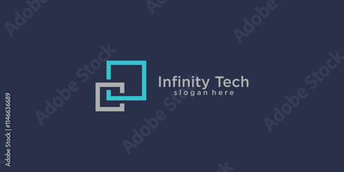 Wallpaper Mural Infinity tech logo design with modern concept premium vector Torontodigital.ca