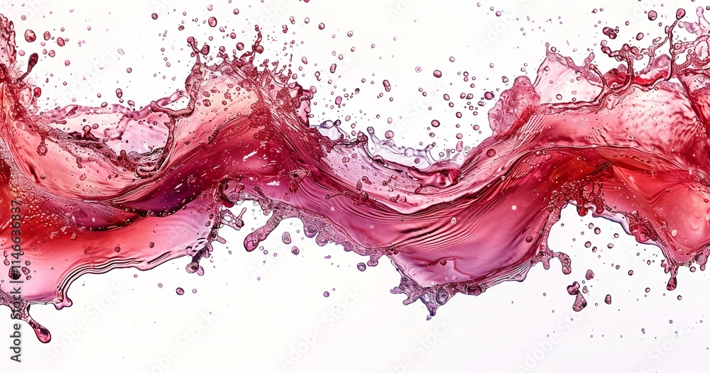 A splash of crimson wine on a solid white background, Generative Ai. A splash of crimson wine on a solid white background, Generative Ai.