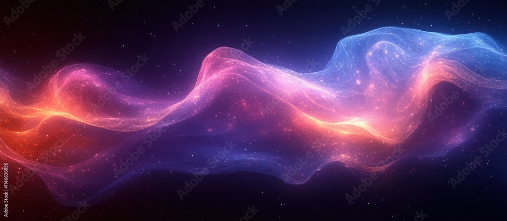 Abstract cosmic nebula with swirling red and blue energy flow. Abstract cosmic nebula with swirling red and blue energy flow.