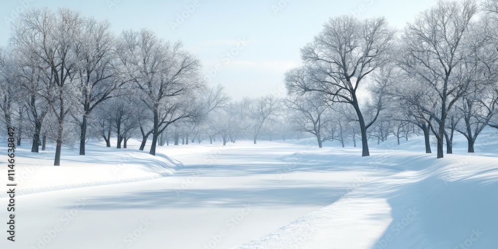 Winter Wonderland Scenic View of Snow-Covered Trees and Frozen River Tranquil Nature Landscape Cold Climate Serene Environment Aesthetic Winter Wonderland Scenic View of Snow-Covered Trees and Frozen River Tranquil Nature Landscape Cold Climate Serene Environment Aesthetic