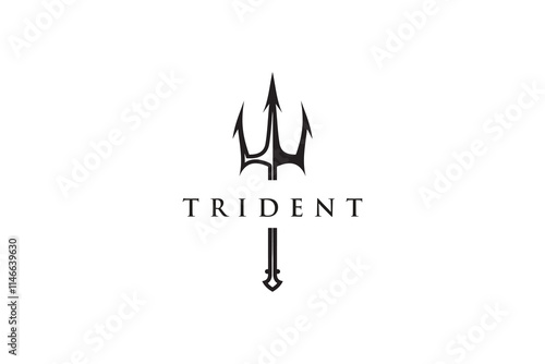 Creative Trident logo, Trident icon vector.