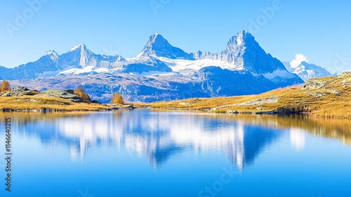 Serene Alpine Lake Reflecting Majestic Peaks