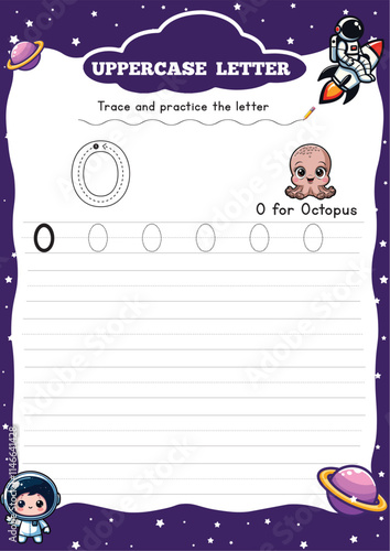 Printable preschool activity worksheets for toddlers that starts with capital letter O