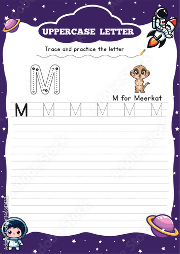 Printable preschool activity worksheets for toddlers that starts with capital letter M