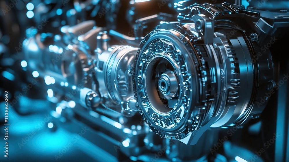A high-tech automotive engine equipped with AI-driven systems for optimization. A high-tech automotive engine equipped with AI-driven systems for optimization.