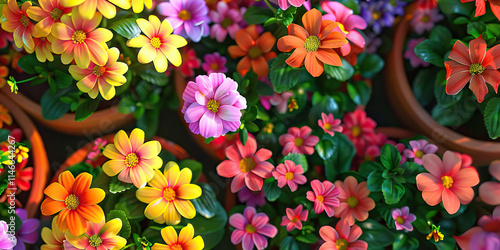 Wallpaper Mural Multiple Varieties of Dahlias Planted in Terracotta Pots Torontodigital.ca