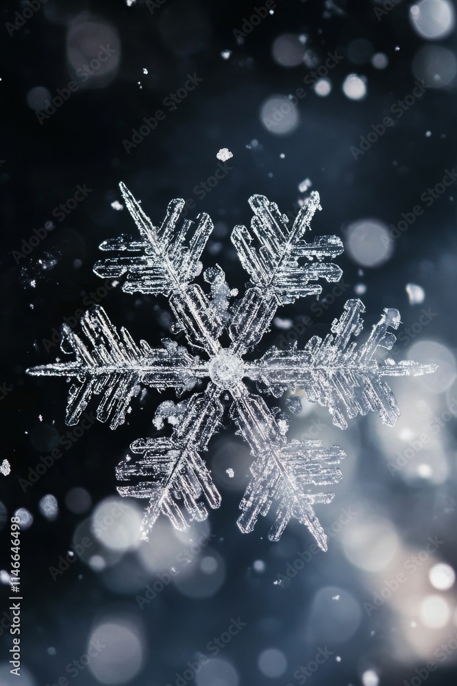 Intricate ice crystal, bokeh background, winter scene. Intricate ice crystal, bokeh background, winter scene.