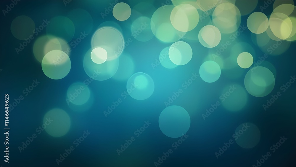Abstract blue and green bokeh background with blurred bokeh circles for festive design projects Abstract blue and green bokeh background with blurred bokeh circles for festive design projects