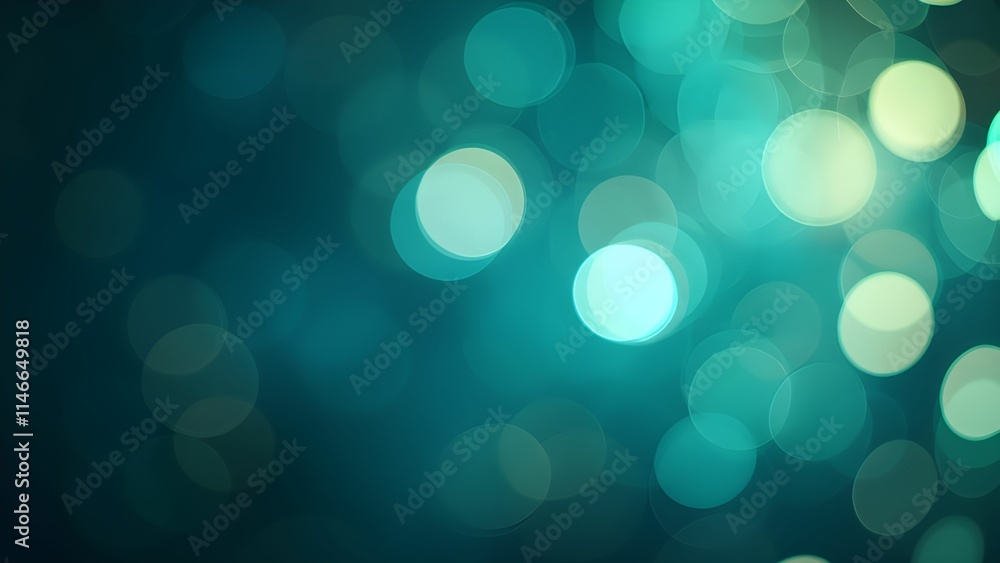 Abstract blue and green bokeh background with blurred bokeh circles for festive design projects Abstract blue and green bokeh background with blurred bokeh circles for festive design projects