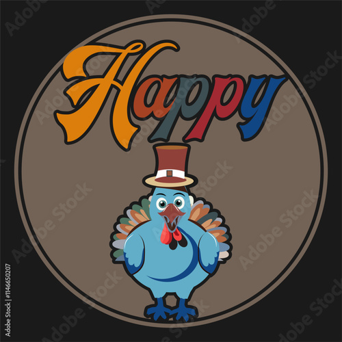 Thanksgiving day typography t shirt design template. photo