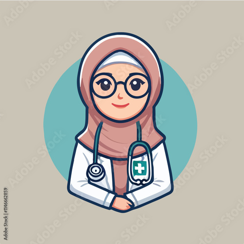 vector of smiling midwife character