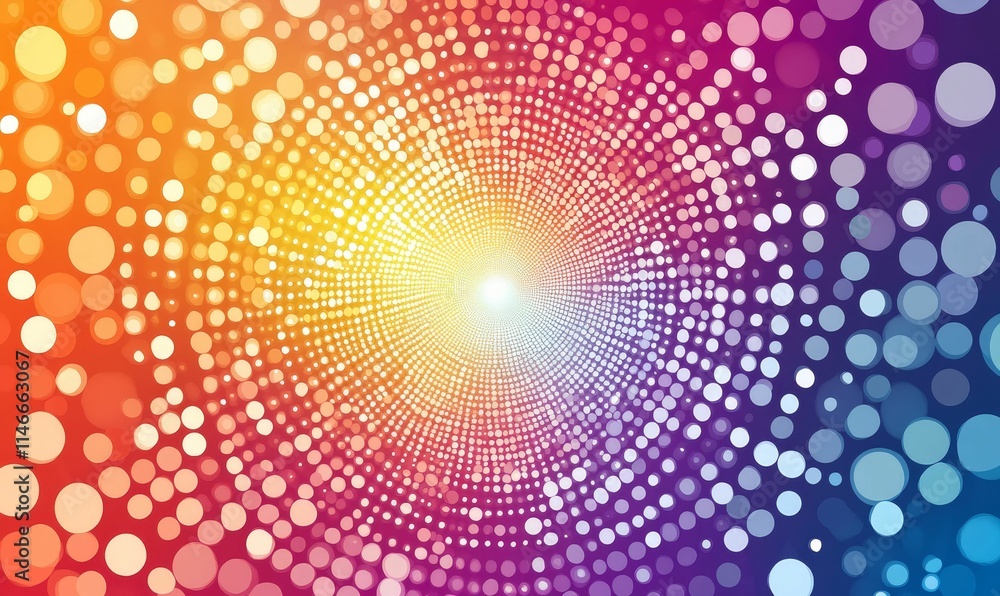 Colorful swirling circles, bright light source. Colorful swirling circles, bright light source.