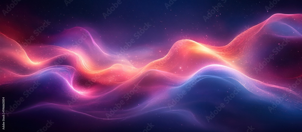 Obraz premium Abstract glowing waves of vibrant colors.