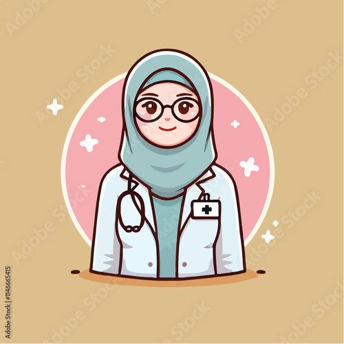 vector of smiling midwife character