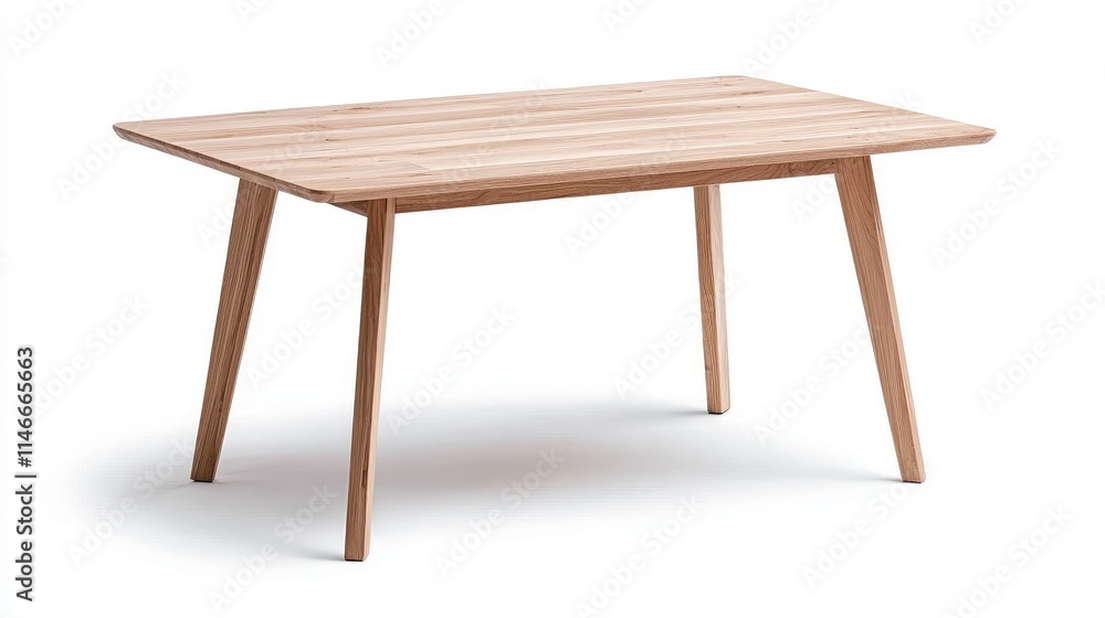 Light oak wood rectangular dining table isolated on white background. Light oak wood rectangular dining table isolated on white background.