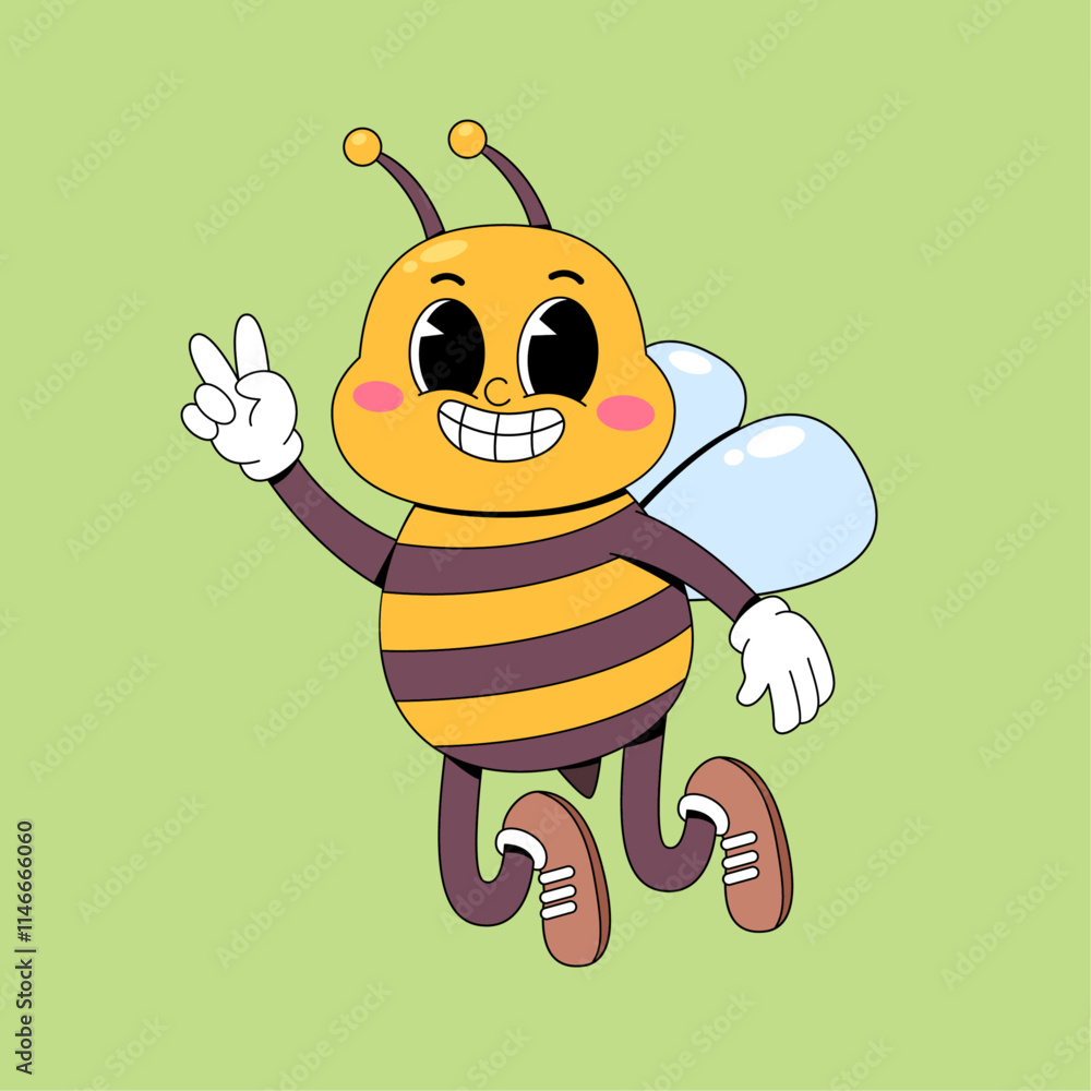 Obraz premium Cute bee cartoon mascot