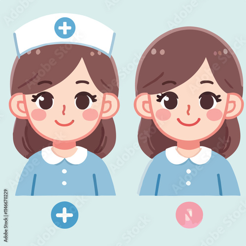 vector of smiling midwife character