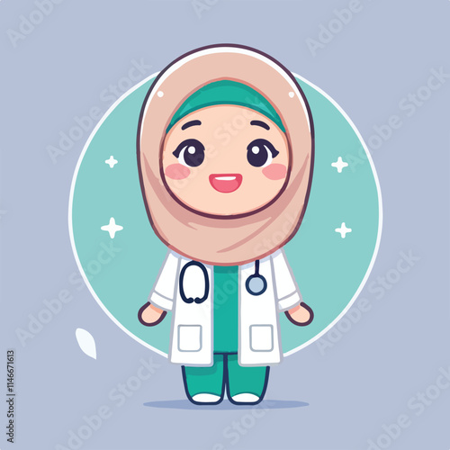 vector of smiling midwife character