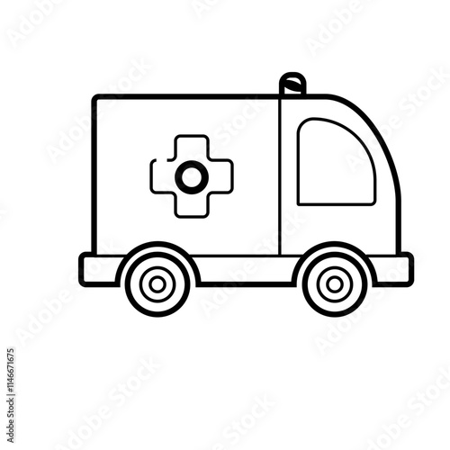 A AMBULANCE ITEM VECTOR ICON.