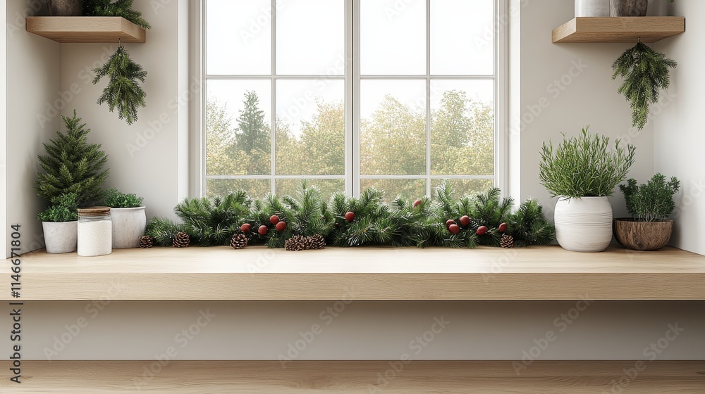 Fototapeta premium Cozy Christmas Decor on a Window Sill