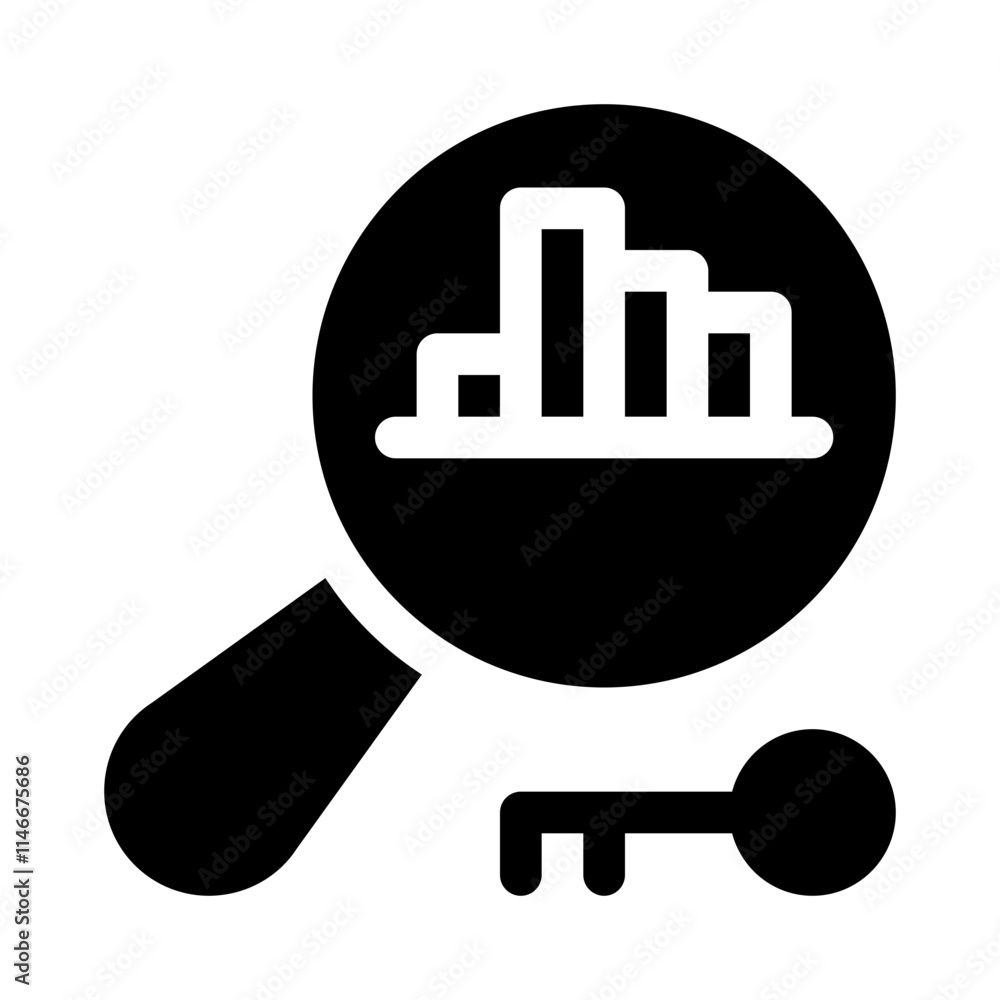 Obraz premium keyword analytics glyph icon