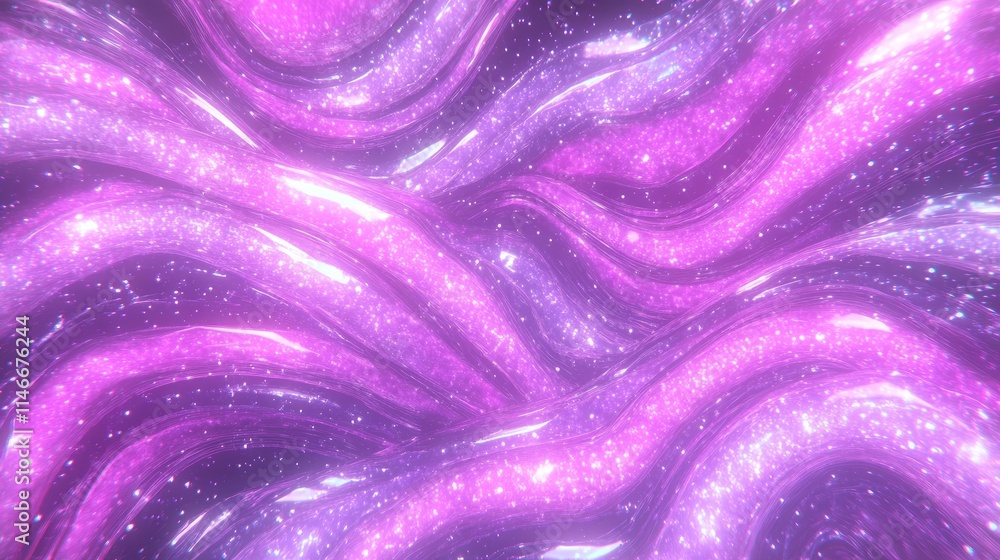 Obraz premium Sparkling Purple Glitter Swirls Abstract Background