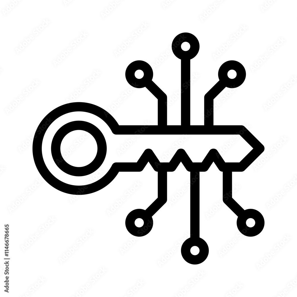 digital key line icon digital key line icon