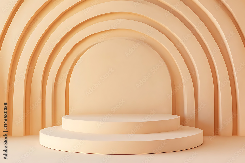 Beige Archway Podium Display Design Beige Archway Podium Display Design
