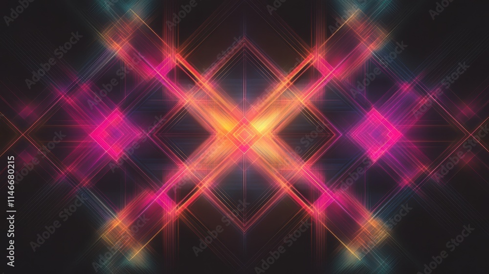 abstract neon geometric background glowing lines and shapes abstract neon geometric background glowing lines and shapes