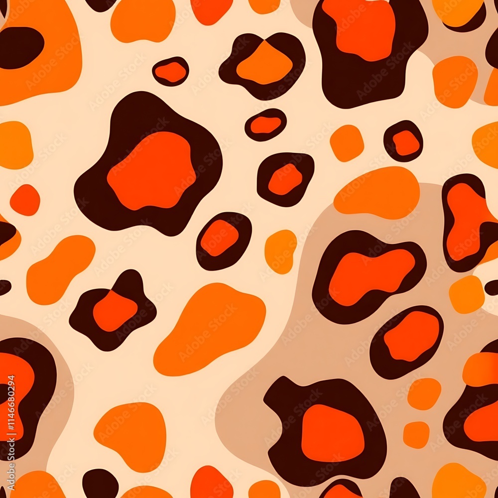 Fototapeta premium Fiery Leopard Print: Abstract Seamless Pattern