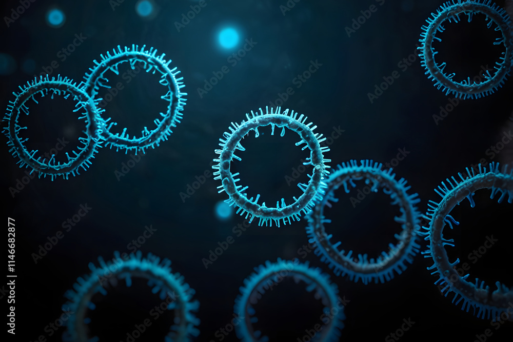 Viruses in the body of living things are moving and expanding modern science as a graphic image from generated ai Viruses in the body of living things are moving and expanding modern science as a graphic image from generated ai