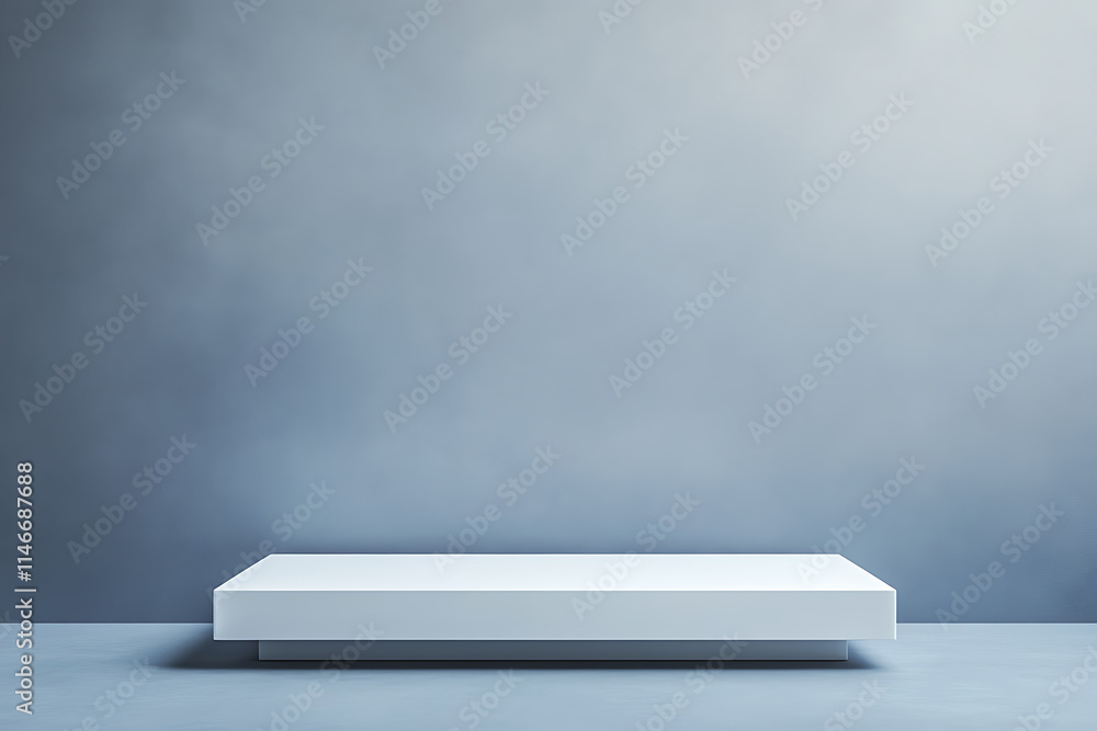 Empty White Display Platform on a Gray Background Empty White Display Platform on a Gray Background